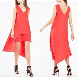 BCBGMAXAZRIA Kaira Asymmetrical High Low Hem Sleeveless Dress Size XS